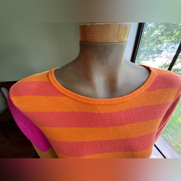 Isaac Mizrahi x Target Colorblock Orange/Yellow/Pink Sweater - Adult Size Large - Picture 8 of 16
